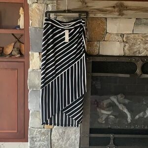 Chico’s Travelers Asymmetrical Striped Skirt